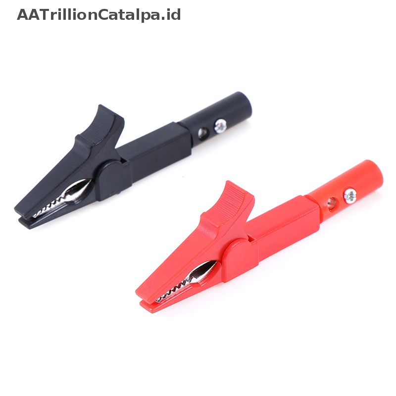 Aatrillioncatalpa 2pcs Klip Buaya 55mm Dengan 2pcs plug Pisang 4mm Hitam Dan Merah ID