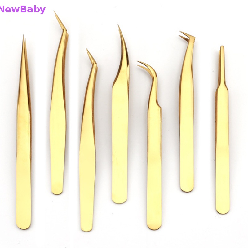 Newbaby Pinset Bulu Mata Stainless Steel Eyelashes Extension Anti Statis Alis Lash ID