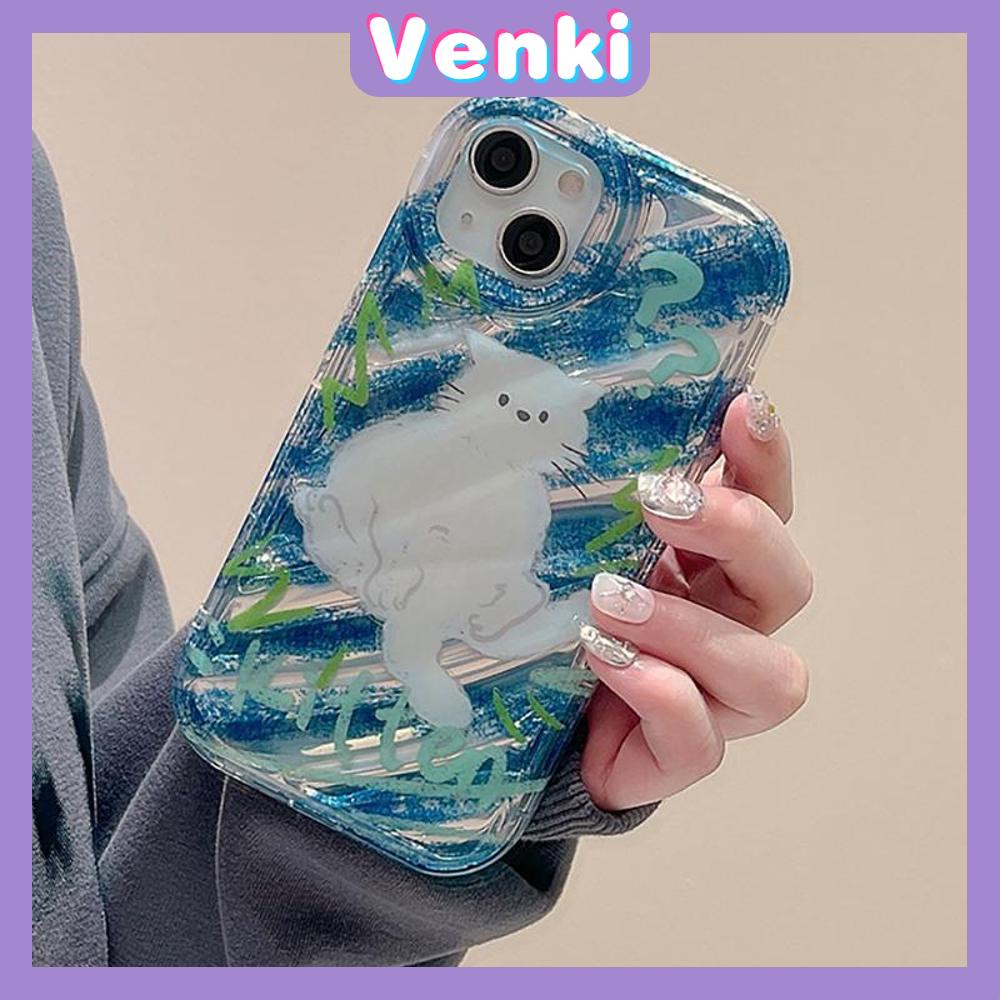 VENKI - Untuk iPhone 11 iPhone Case Laser Reflektif Bening Phone Case TPU Soft Shockproof Airbag Case Cute Kucing Anjing Kompatibel dengan iPhone 14 13 Pro Max 12 Pro Max XR 7PLus 8PLus