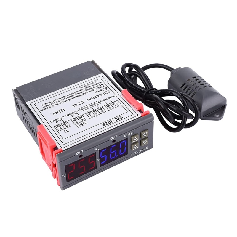 Cre Dual LCD-Thermostat Temperature Humidity Control STC-3028 Controller Mesin Tetas