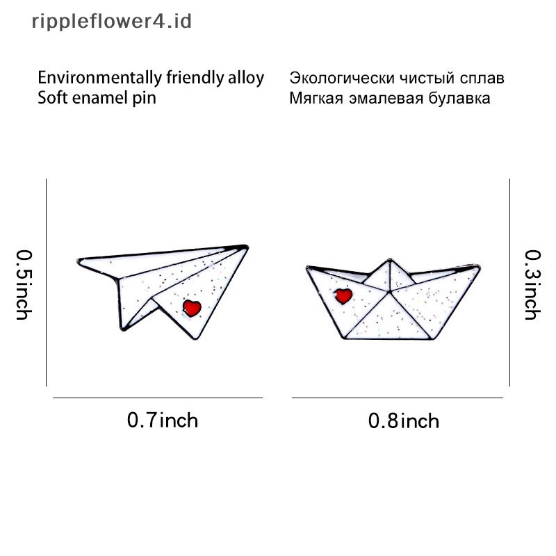 {rippleflower4.id} Pesawat Kertas Perahu Enamel Pin Cinta Bros Kerah Pin Baju Tas Pesawat Feri Lencana Mini Perhiasan Hadiah~