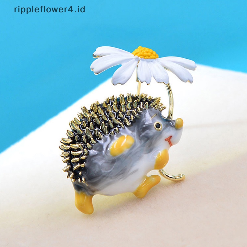 {rippleflower4.id} Drip Minyak Lucu Landak Bros Fashion Daisy Bros Hewan Lencana Pin Pakaian Bros Untuk Wanita Hewan Fashion Perhiasan Hadiah~