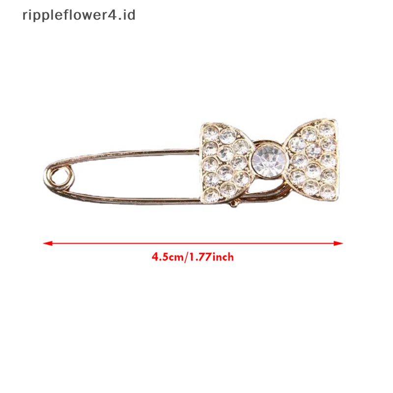 {rippleflower4.id} Ikatan Simpul Pin Alloy Leher Pin Cardigan Anti Slip Pinggang Menutup Bros Mutiara Berlian Imitasi Recomendasi Panas Kualitas Baik~