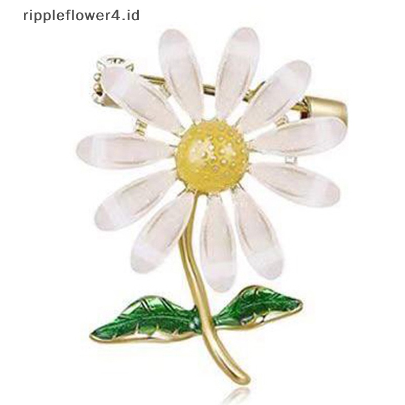 {rippleflower4.id} Enamel Kreatif Daisy Bros Pin Mantel Gadis Paduan Bros Pin Perhiasan Aksesoris Bros Hadiah Liburan Perhiasan~