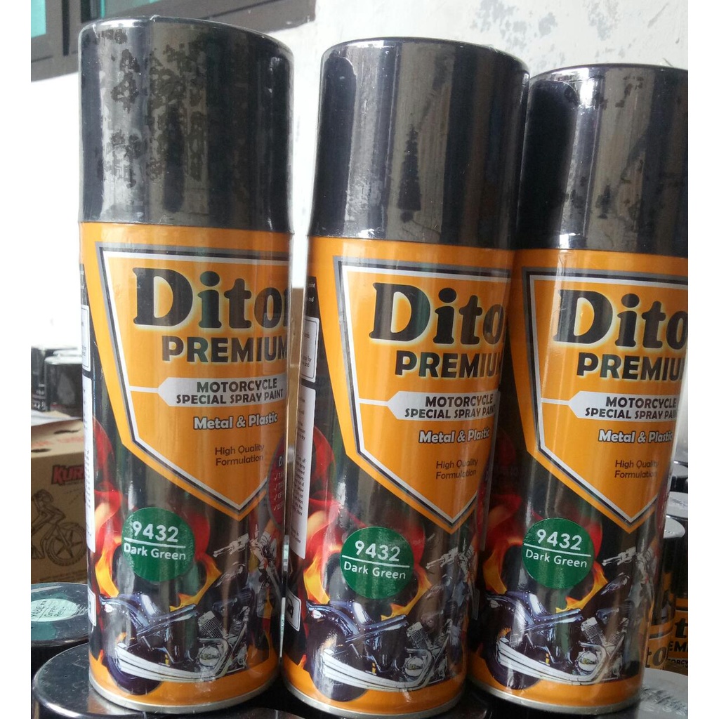 pilok pilox diton premium dark green 9432 400cc hijau tua glossy hijau gelap cat semprot diton premium