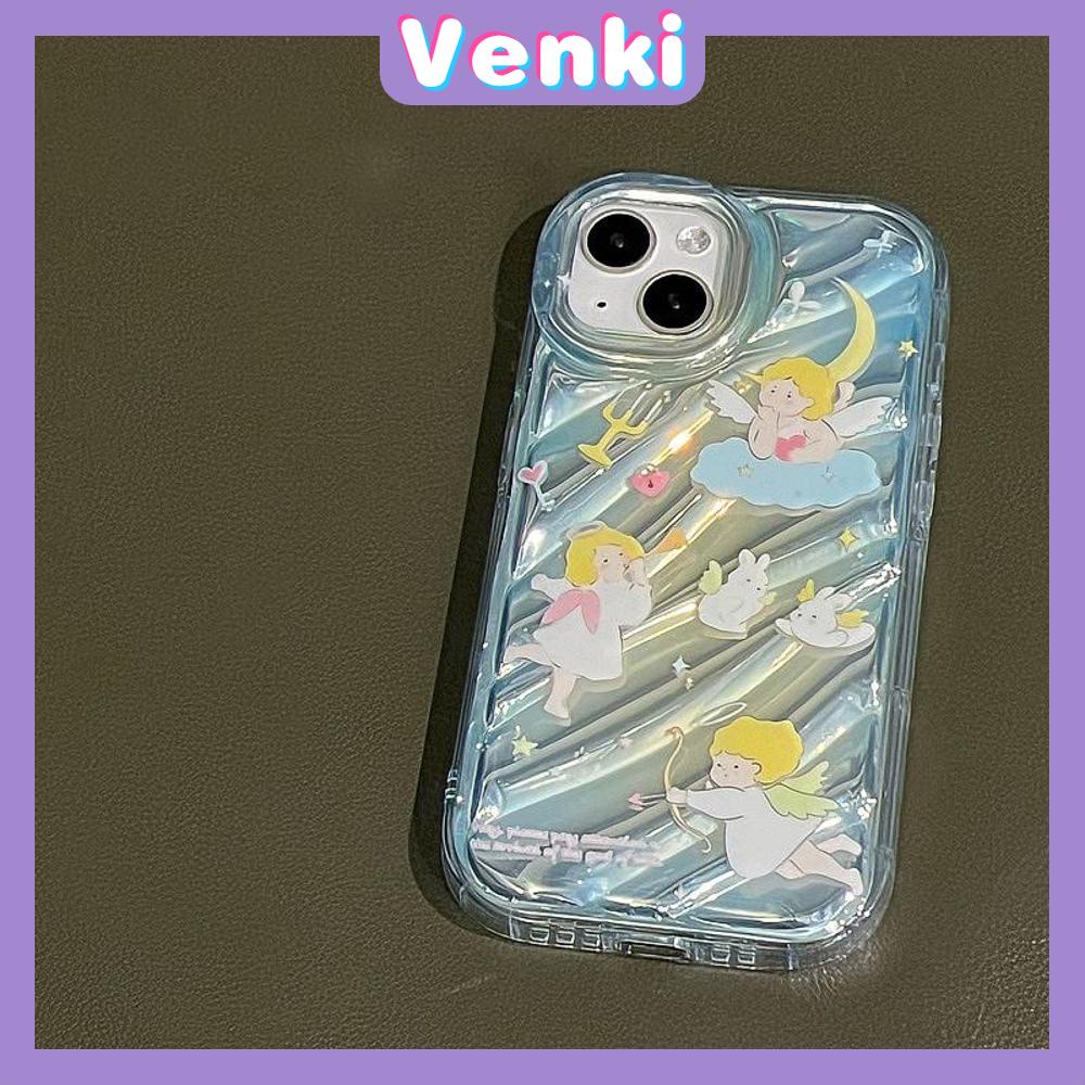 VENKI - Untuk iPhone 11 iPhone Case Laser Reflektif Bening Phone Case TPU Lembut Shockproof Airbag Phone Case Cantik Cupid Lucu Kompatibel dengan iPhone 14 13 Pro max 12 Pro Max XR XR 7