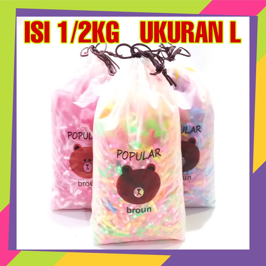 1771 / Karet Jepang ikat rambut ukuran L isi 1/4kg &amp; 1/2kg free pouch