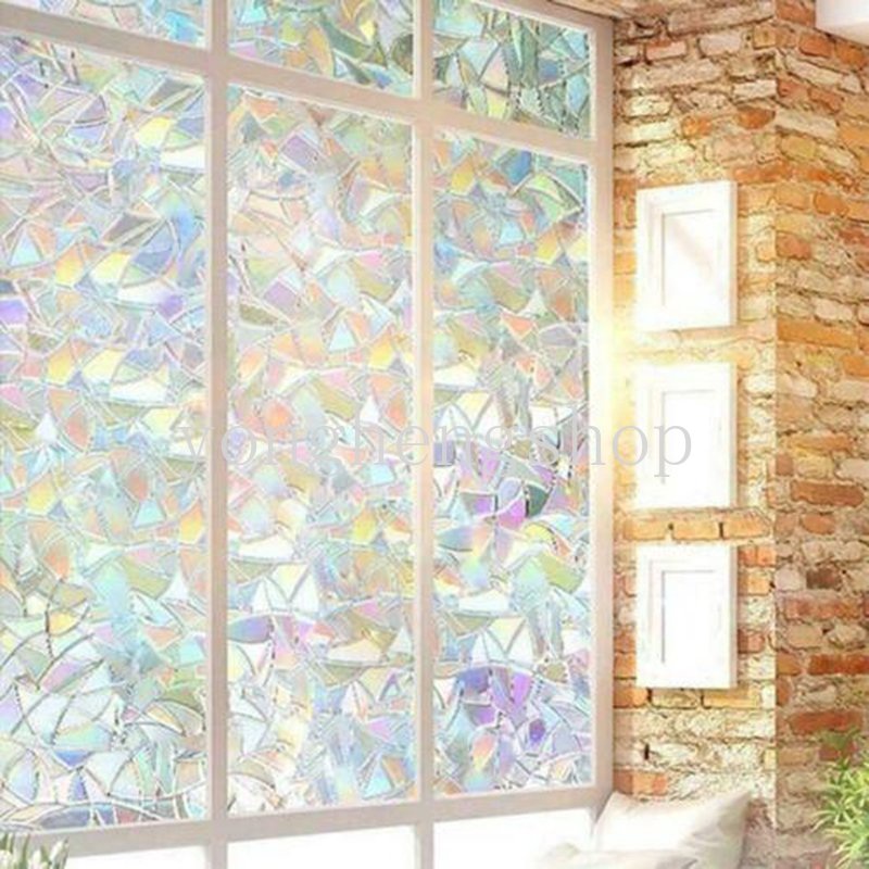 Jendela Privasi Film Jendela Statis Menempel Vinyl 3D Jendela Decals Window Frosted Stiker Rainbow Anti UV Electrostatic Glass Films Non-Perekat