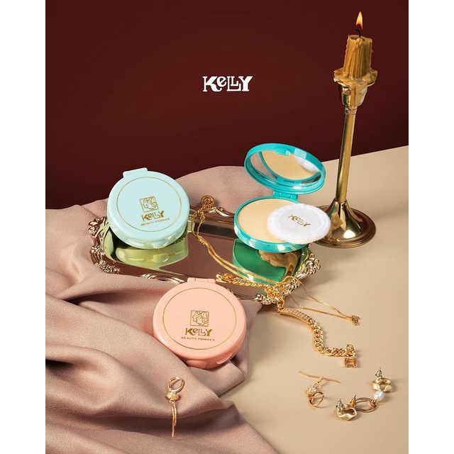 ✨LACIKOSME✨ KELLY COMPACT BEAUTY POWDER - BEDAK PADAT WAJAH ORIGINAL BPOM