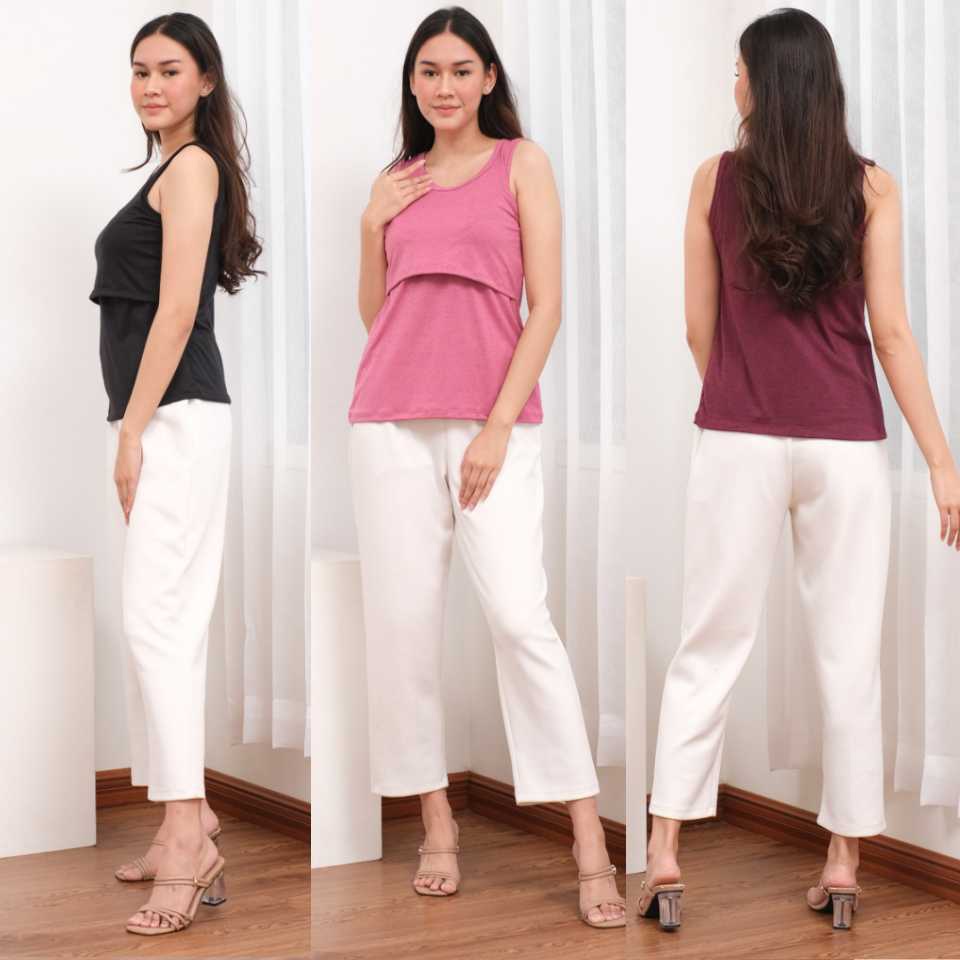 ATASAN WANITA TANK TOP/ATASAN WANITA BUNSUI//Tanktop busui ibu menyusui, tenktop bumil busui bahan k