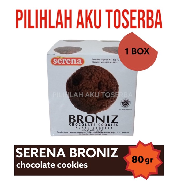 Biskuit Serena BRONIZ CHOCOLATE COOKIES Choco Chip - ( HARGA 1 BOX )