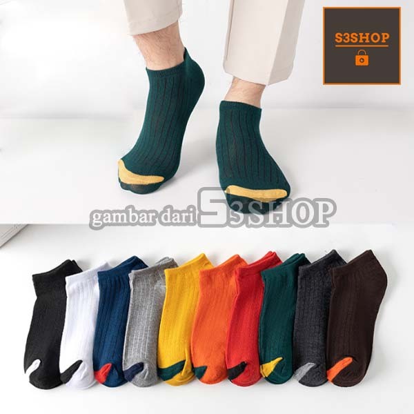 Kaos Kaki Pendek Full Color Hidden Invisible Socks Kasual Pria Wanita