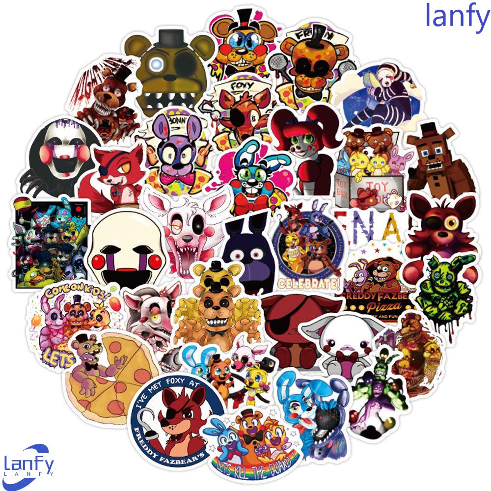 Lanfy Lima Malam Di Freddy Stiker Hadiah Anak Lucu Tahan Air Waterproof Diary Decor Stiker Hias Komputer Tablet Kartun Graffiti Decals