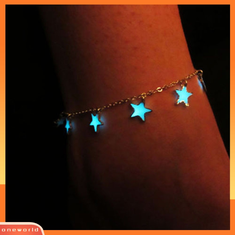 [WOD] Bintang Kecil Hati Bunga Glow in the Dark Gelang Kaki Ankle Perhiasan Wanita