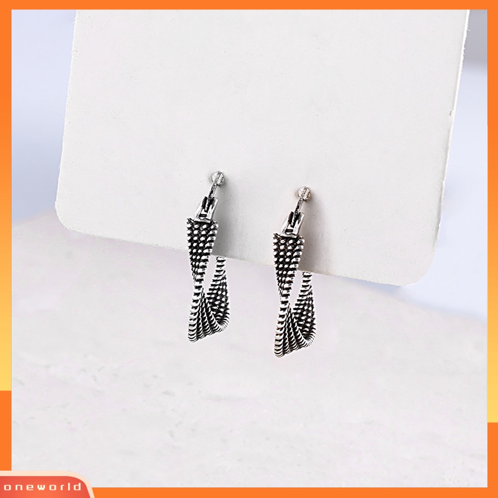 [WOD] 1pc Wanita Anting Memutar Plating Gaya Korea Perhiasan Plating Menjuntai Anting Untuk Pesta Pernikahan Perjamuan Prom