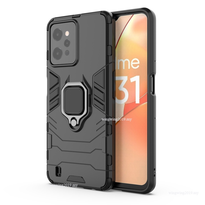 Shockproof Armor Case Untuk Realme C31 Cases Stand Holder Magnetic Phone Back Cover Untuk OPPO Realme C31 4G Fundas