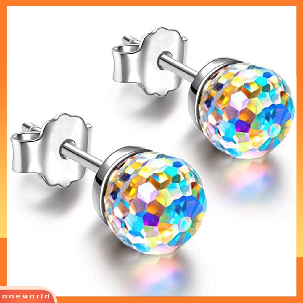 [WOD] Fashion Wanita Desain Bola Kristal Imitasi Ear Stud Earrings Perhiasan Hadiah Aksesori