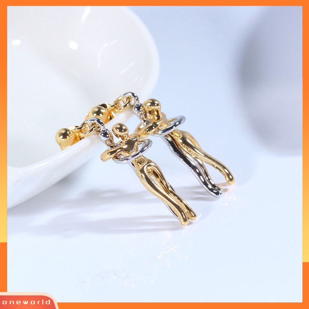 [WOD] Anting Telinga Menjuntai Pasangan Hugging Perhiasan Geometri Electroplating Earrings Untuk Pacaran