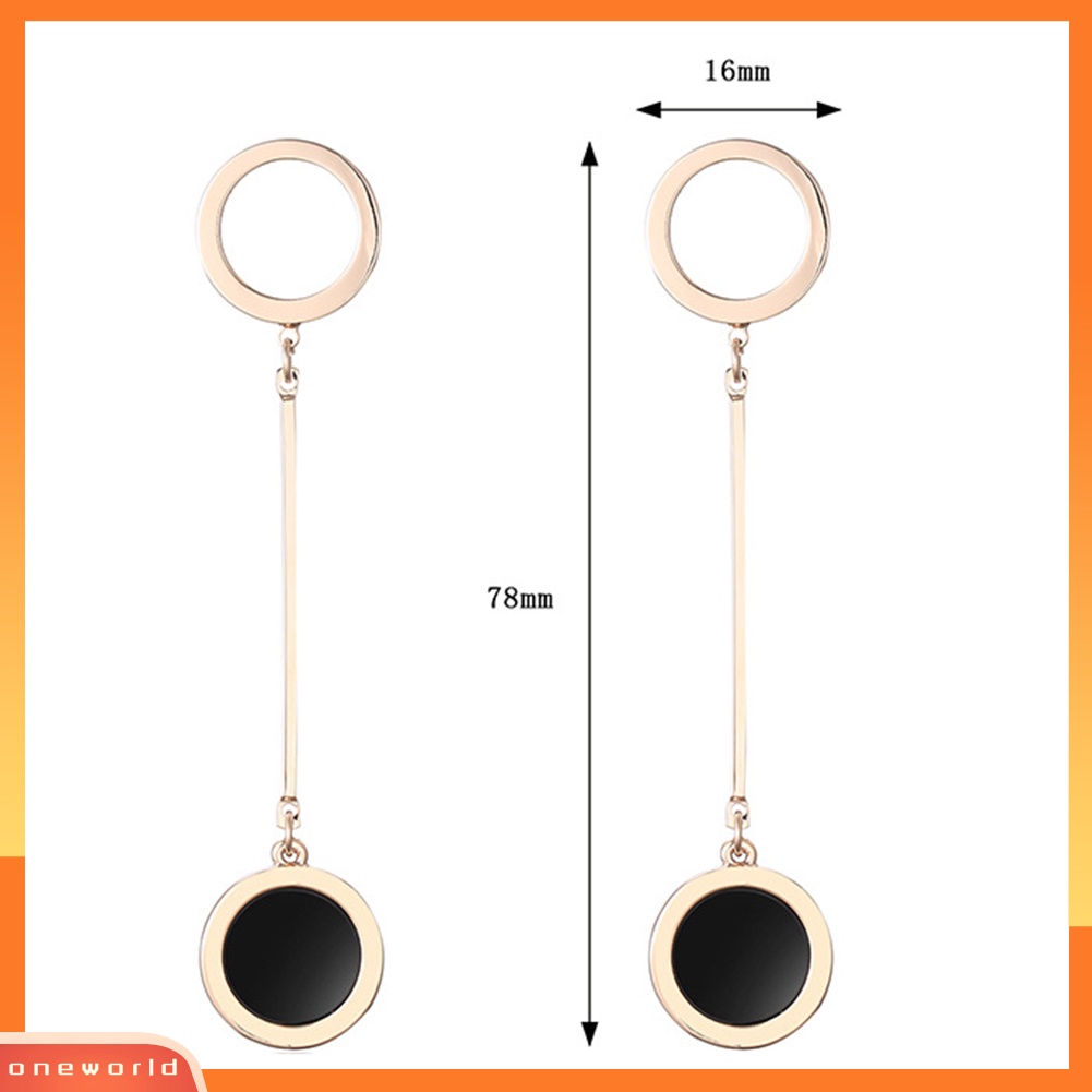 [WOD] Pesta Malam Minimalis Bar Panjang Bulat Menjuntai Wanita Stud Earrings Perhiasan Hadiah