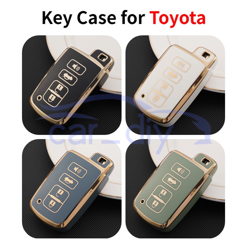 Kasus Kunci TPU Penutup Jarak Jauh Mobil Gantungan Untuk Toyota Camry RAV4 Highlander Corolla Avalon CHR Cangkang Pelindung Car Remote Key Case