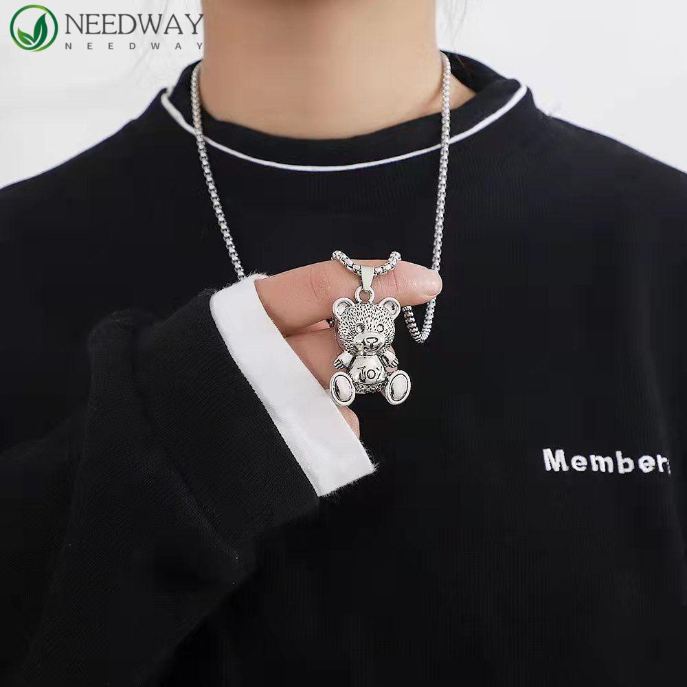 Needway Liontin Kalung Beruang Lucu Rapper Rabbit Neck Charms Gothic Necklace