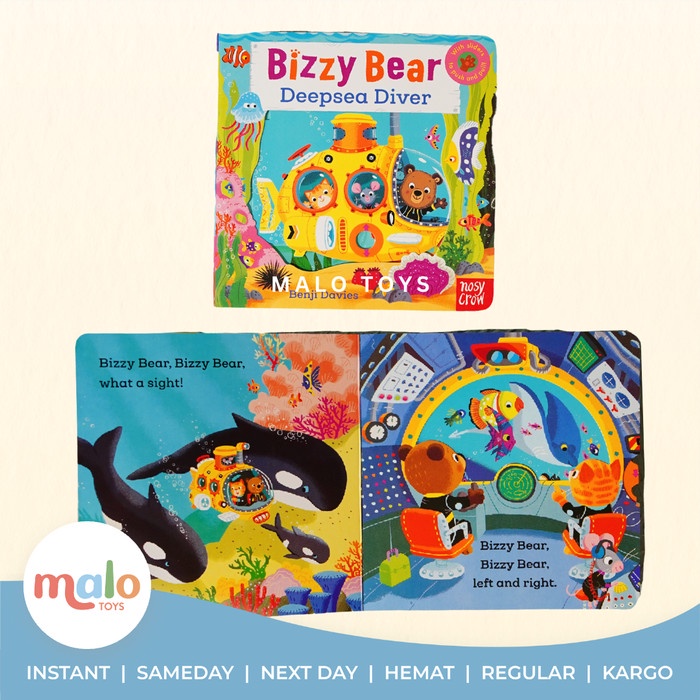 BIZZY BEAR Book Sliders Pull And Push Board Books Boardbook Story Book - AmbulanceRescue
