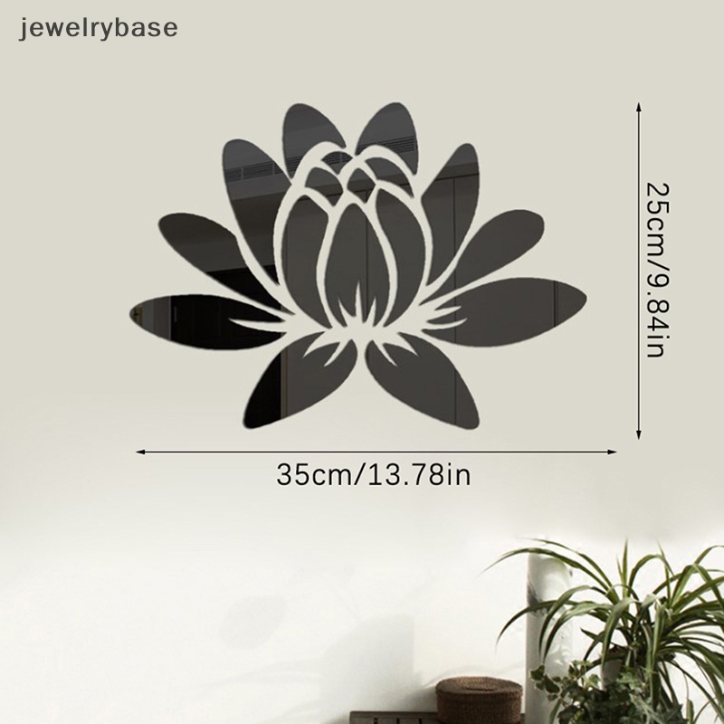 [jewelrybase] 3d Cermin Teratai Stiker Dinding Removable Acrylic Mural Decal Rumah Kamar DIY Dekorasi Butik