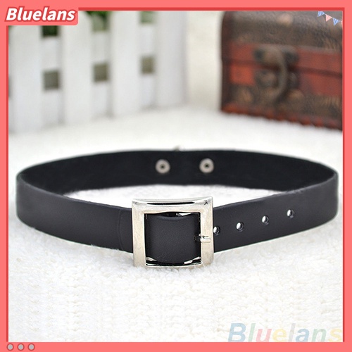 [BLS] Gothic Punk Lingkaran Choker Kerah Kalung Kulit Imitasi Cincin Leher Rantai Pendek