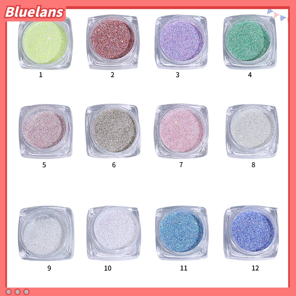 [BLM] Bubuk Nail Art Efek Aurora Tidak Mengapung Warna Warni Pastel Dust Ultra Fine Glitter Nail Powder Untuk Manicure