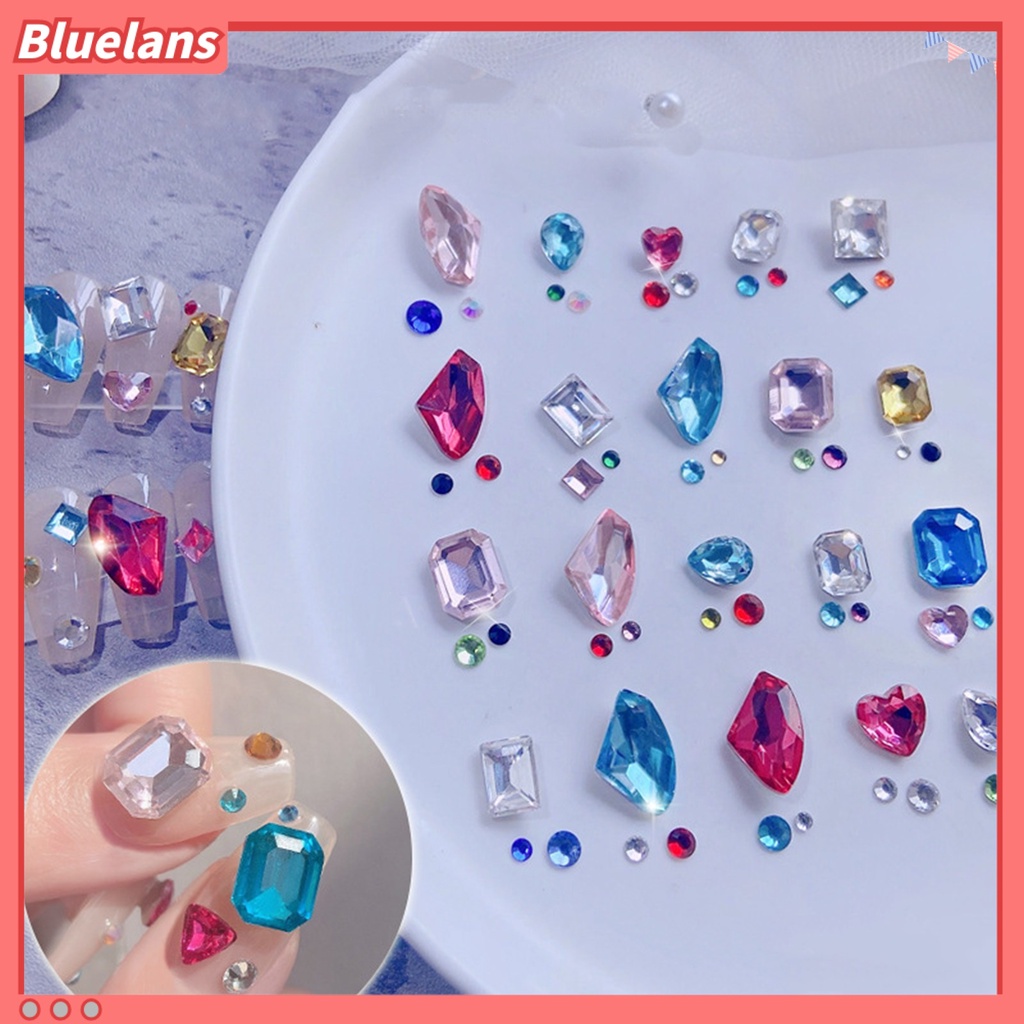 [BLM] 1kotak Dekorasi Nail Art Indah DIY Kristal Imitasi Self-Adhesive Polish Nail Ornament Untuk Dekorasi