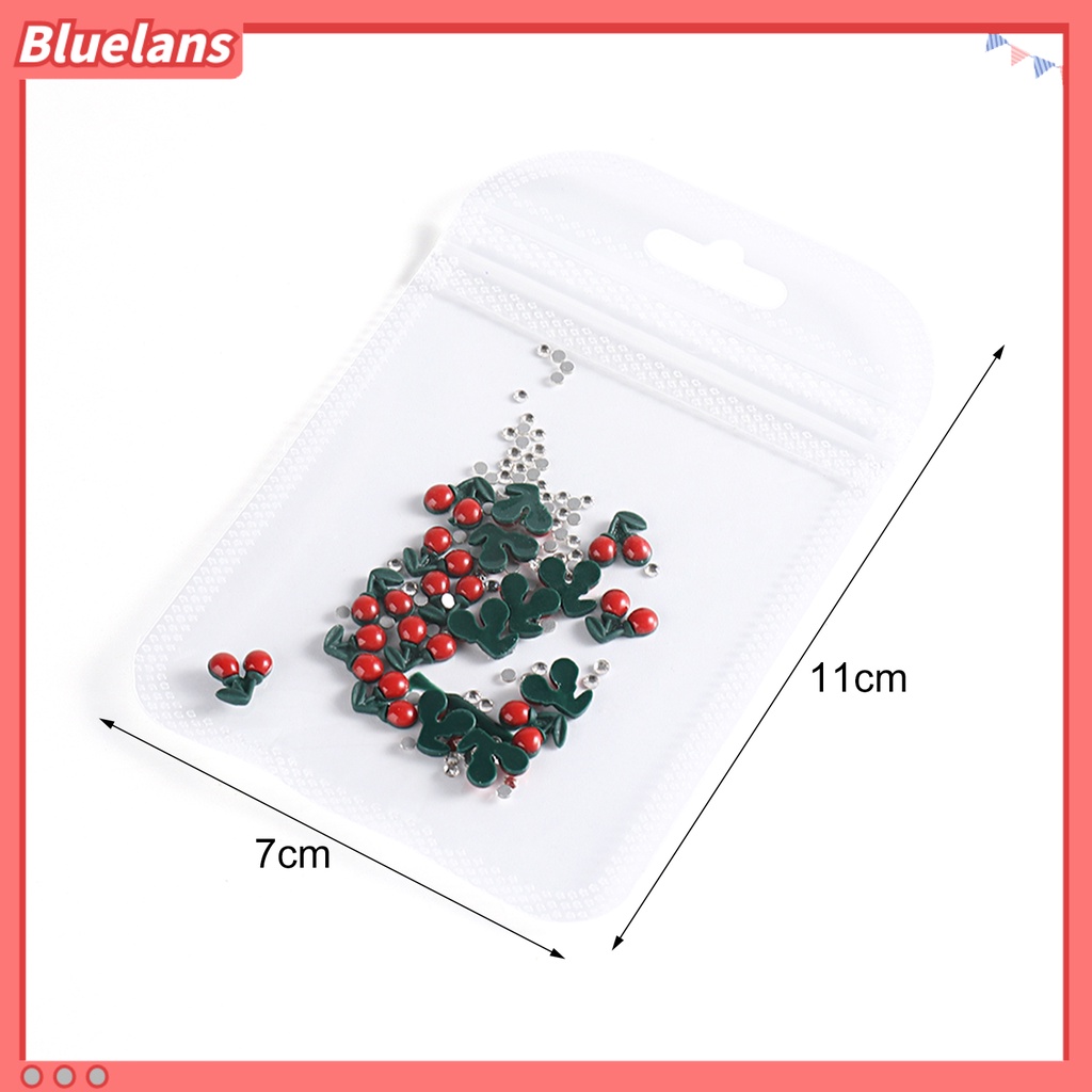 [BLM] 20 /40 Pcs Dekorasi Kuku Datar Kembali Cherry Charms Nail Tips Aksesori Kreatif 3D Manicure Craft Ornamen Perlengkapan Kuku