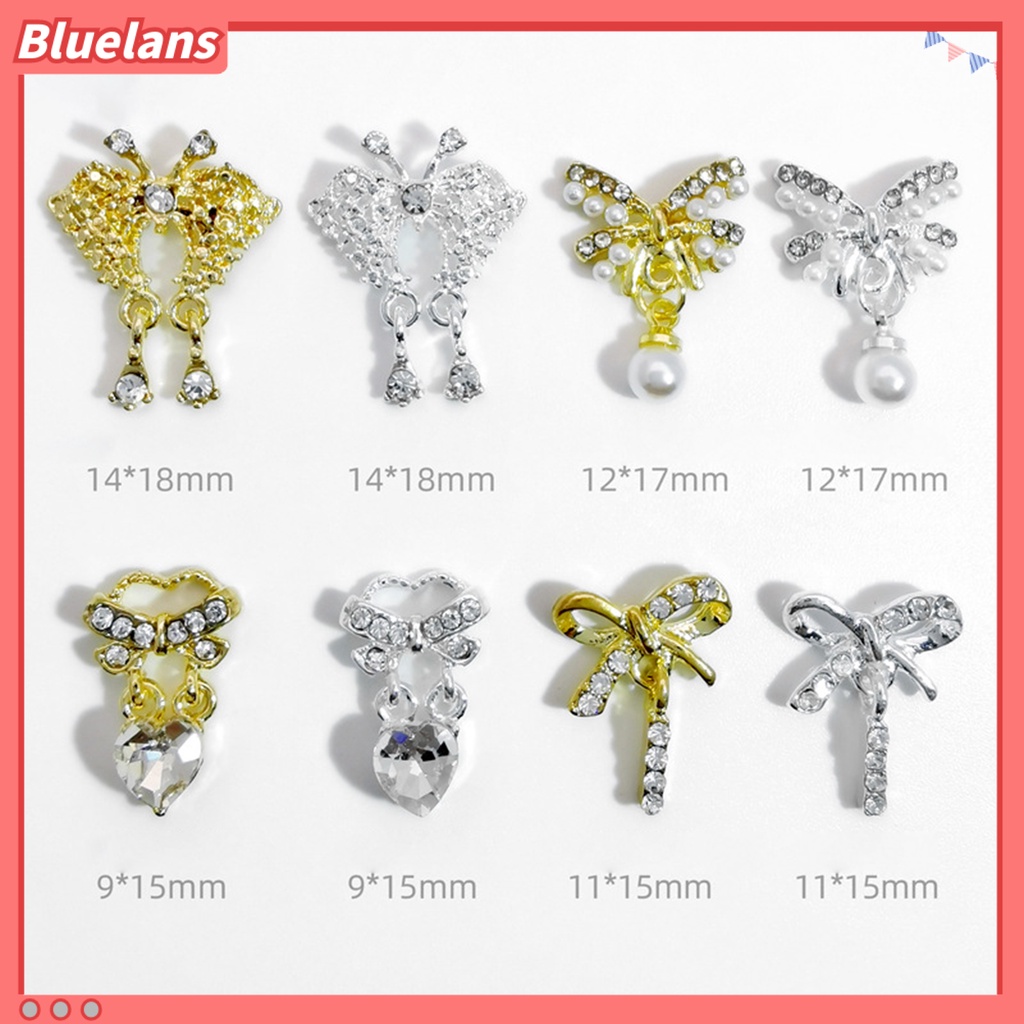 [BLM] 10pcs Hiasan Kuku Permukaan Mengkilap Berlian Imitasi Tahan Luntur Warna Cerah Tahan Karat Berkilau Alloy 3D Nail Jewelry Decoration Manicure Charms Untuk Salon Kuku