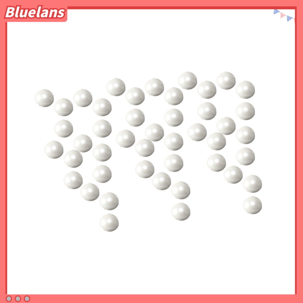 [BLM] 200pcs 2mm /3mm/4mm Mutiara Imitasi Shiny DIY Tidak Luntur Setengah Bulat Manik-Manik Datar Ornamen Untuk Nail Art