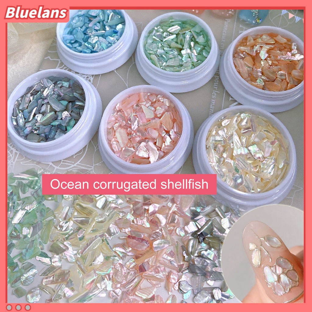 [BLM] 1kotak Hiasan Kuku Bentuk Tidak Teratur Efek Mengkilap Indah DIY Kerajinan Pesona Kuku Berlian Imitasi Multi-Ukuran Glitter Kuku 3D Dekorasi Salon Aksesoris