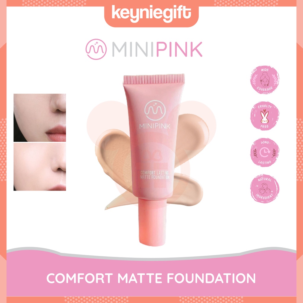 Minipink Foundation Comfort Long Lasting Matte Foundation All Day 6 Colors MP020