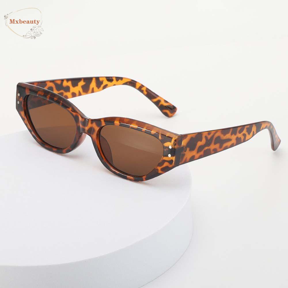 Mxbeauty Kacamata Hitam Mata Kucing Kepribadian Eropa Dan Amerika Motif Leopard UV400 Kacamata Matahari Segitiga Gaya Korea Sunglasses