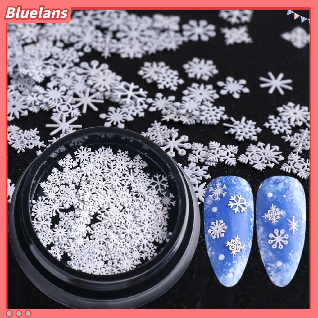 [BLM] 1kotak Kuku Serpihan Gaya Snowflake Efek 3D Ultra Tipis Campur Manicures Natal Glitter Sequin Aksesoris Untuk Perempuan