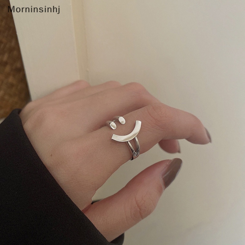 Mornin Wanita Mahasiswa Warna Perak Senyum Pembukaan Cincin Perempuan Desain Unik Panas Jari Telunjuk Cincin Kepribadian Adjustable Rings id