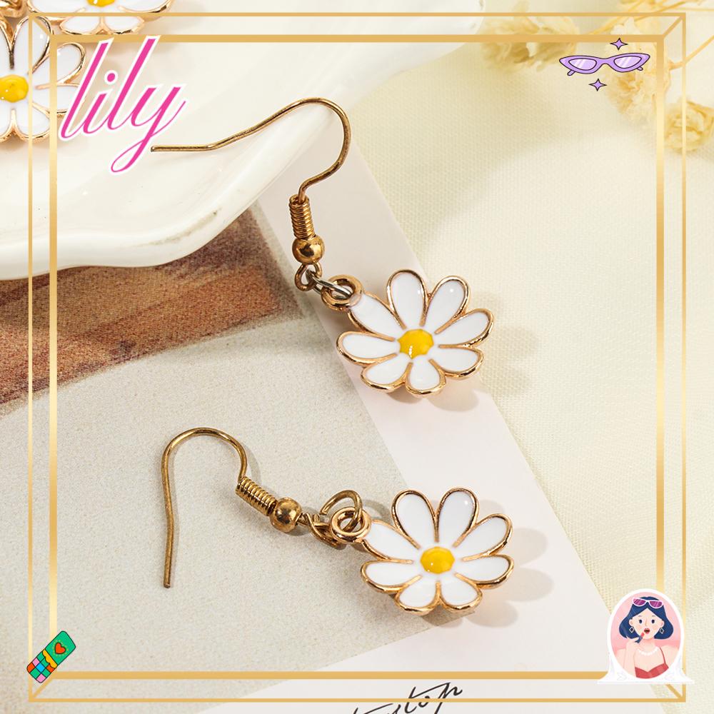 Lily Daisy Charm Alloy Enamel Gelang Charms Charm Manik Bunga Daisy