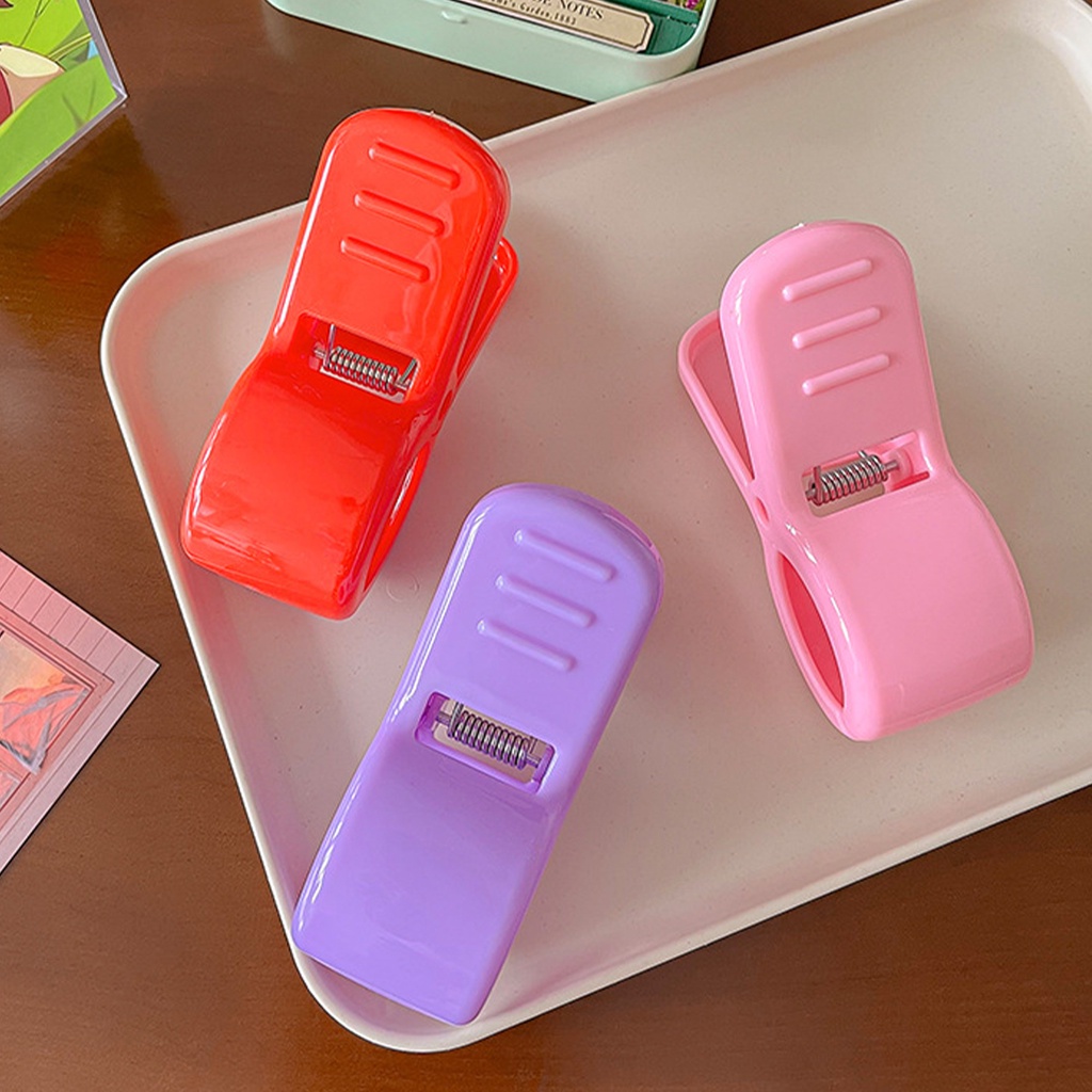 Korean Fashion Hair Claw Pakaian Warna Solid Tinggi Ponytail Holder Acrylic Banana Trendy Non-slip Klem