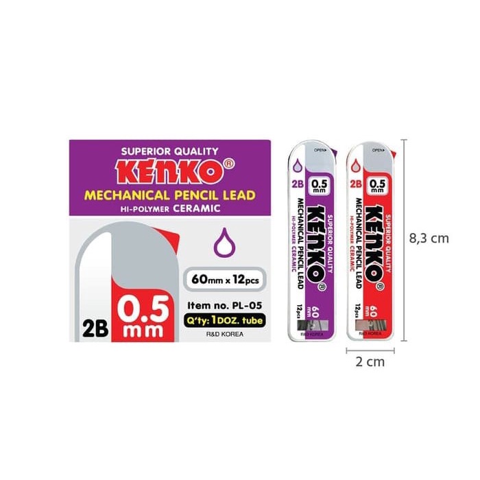 

IDOLMART Kenko Pencil Lead 2B PL-05 (0.5 Mm x 60 Mm) Karawang