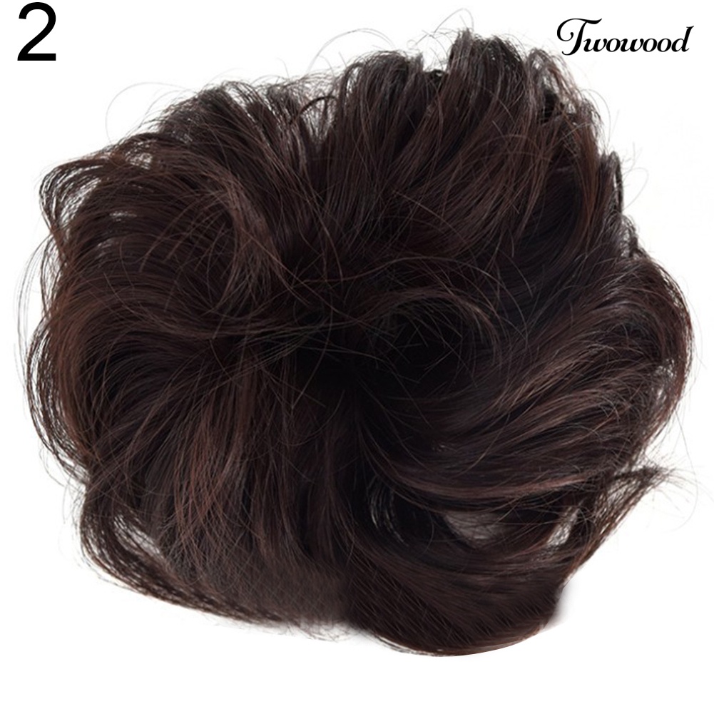 Twowood Wanita DIY Elastis Keriting Wig Rambut Cincin Hiasan Kepala Sanggul Tusuk Sanggul Ponytail Sopak