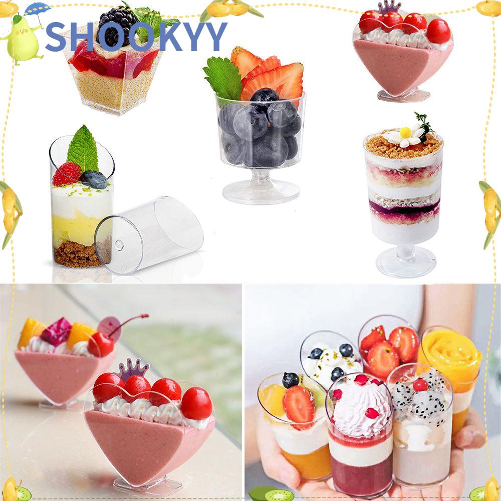 Chookyy 10 /20Pcs Dessert Cup DIY Wadah Trapesium Transparan Mousses