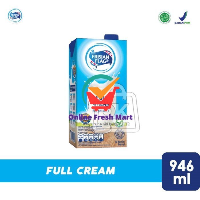 

Frisian Flag Susu UHT Full Cream (946ml) - Online Fresh Mart Denpasar