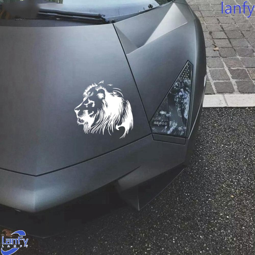 Lanfy Stiker Mobil Jendela Anti Air Dekorasi Aksesoris Mobil Safety Mark Spion Strip Reflektif Lion Stickers