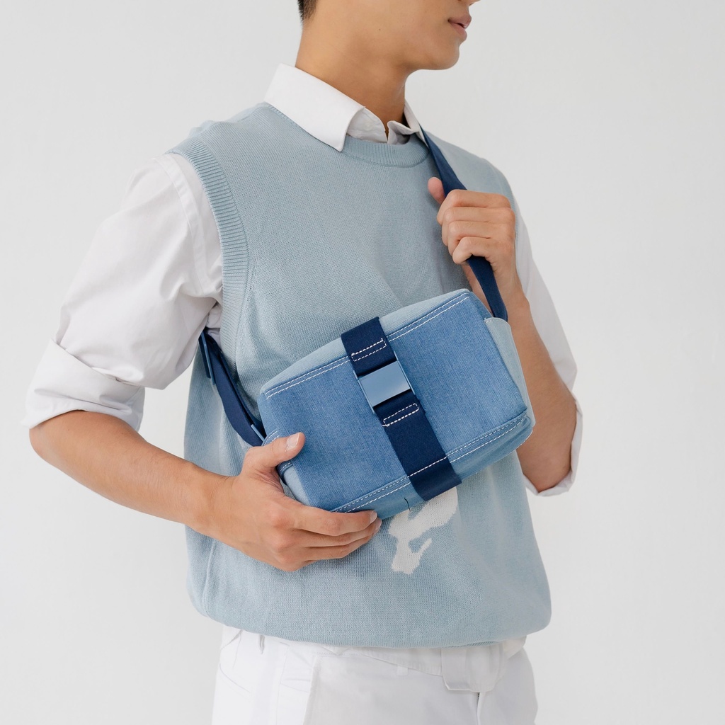 Denim Cuboid Sling Bag