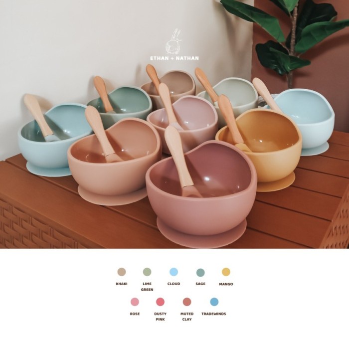 Ethan &amp; Nathan Baby Silicone Bowl &amp; Spoon Set