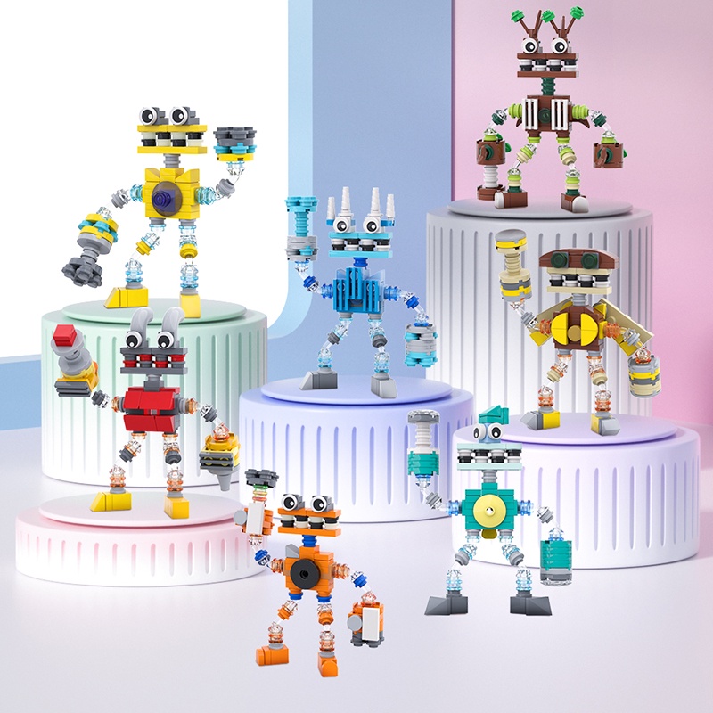 Blok Bangunan Baru My Singing Chorus Robot Collection Lagu Lucu Karakter Monster Batu Bata Mainan DIY Untuk Hadiah Ulang Tahun Anak