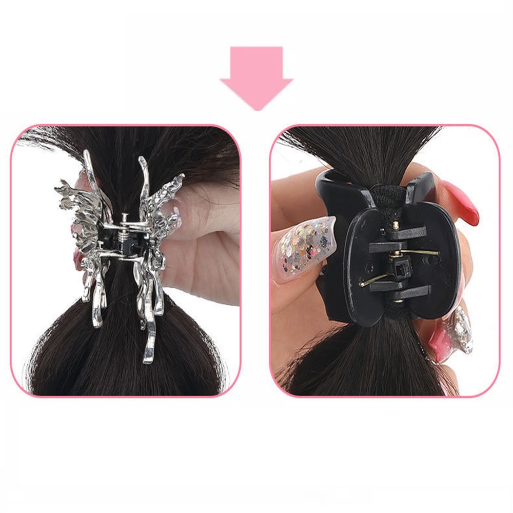 Y2k Wig Shuttlecock Sanggul Rambut Ponytail Tinggi Gaya Malas Dengan Klip Rambut Untuk Wanita Hair Fashhion 20cm