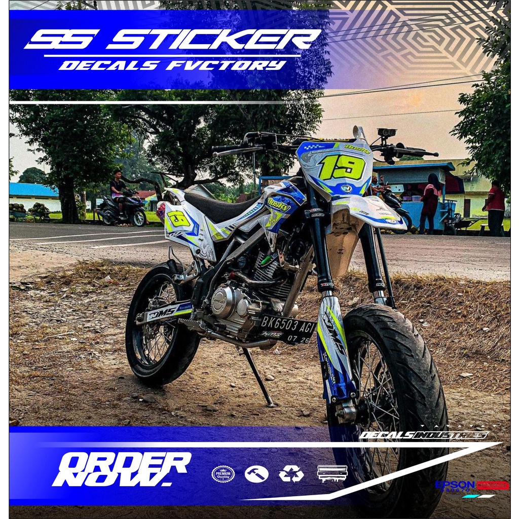 00285 STICKER DECAL FUL BODY D-TRACKER KOMBINASI BIRU CANDY DAN STABILO